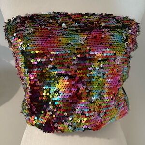 Wild Fable Multicolor Sequin Tube Top - Size Large